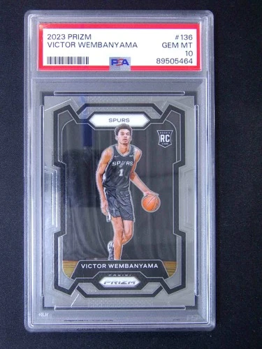 2023-24 Panini Prizm Victor Wembanyama #136 RC Rookie PSA 10 #v08
