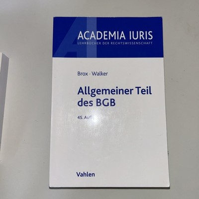 Allgemeiner Teil des BGB, Hans Brox, Wolf-Dietrich Walker