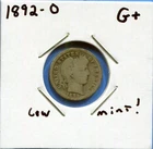 W@W 1892-o  Barber Dime, ( Better Date!! ) G+ !!!!!!!!!!
