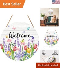 Charming 12-Inch Tulip Door Sign - Perfect for Spring  Summer Welcomes