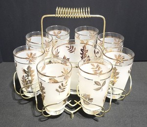 Vintage Drinking Glasses with Caddy | eBay