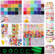 6380 PCS Jewelry Making Kit   24 Colors Seed Beads, 24 Colors Clay, UV Color Cha