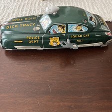 Vintage 1949 MARX Toys Tin Dick Tracy No. 1 Wind-Up Police Squad Car 11" Long