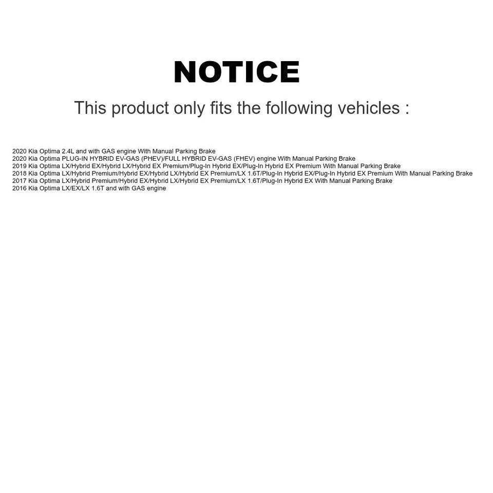 Kit de pastillas de freno delanteras traseras zapatas de estacionamiento para Kia Optima 2016-2020 oeH4 Foto 2 de 4