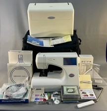 Janome Memory Craft 9000 Sewing Machine Memory Cards Case Rolling Bag Tons More