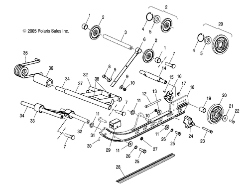 Polaris TORQUE ARM,BLK, Genuine OEM Part 1541398-067, Qty 1 - Picture 2 of 2