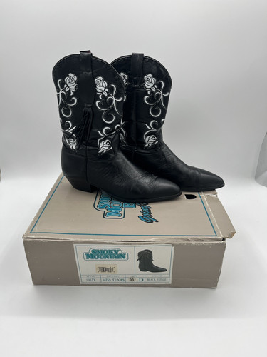 Botas vaqueras vintage Laredo para mujer 6 M de cuero negro - Imagen 1 de 8