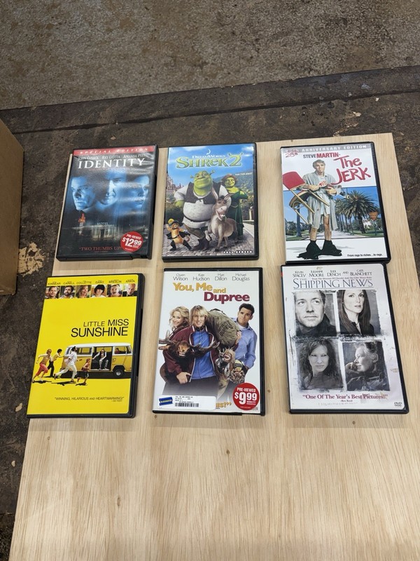 DVD Lot Of (6)Shrek2,Jerk,Identity,Shipping News,You Me Dupree,Little Miss Sunsh