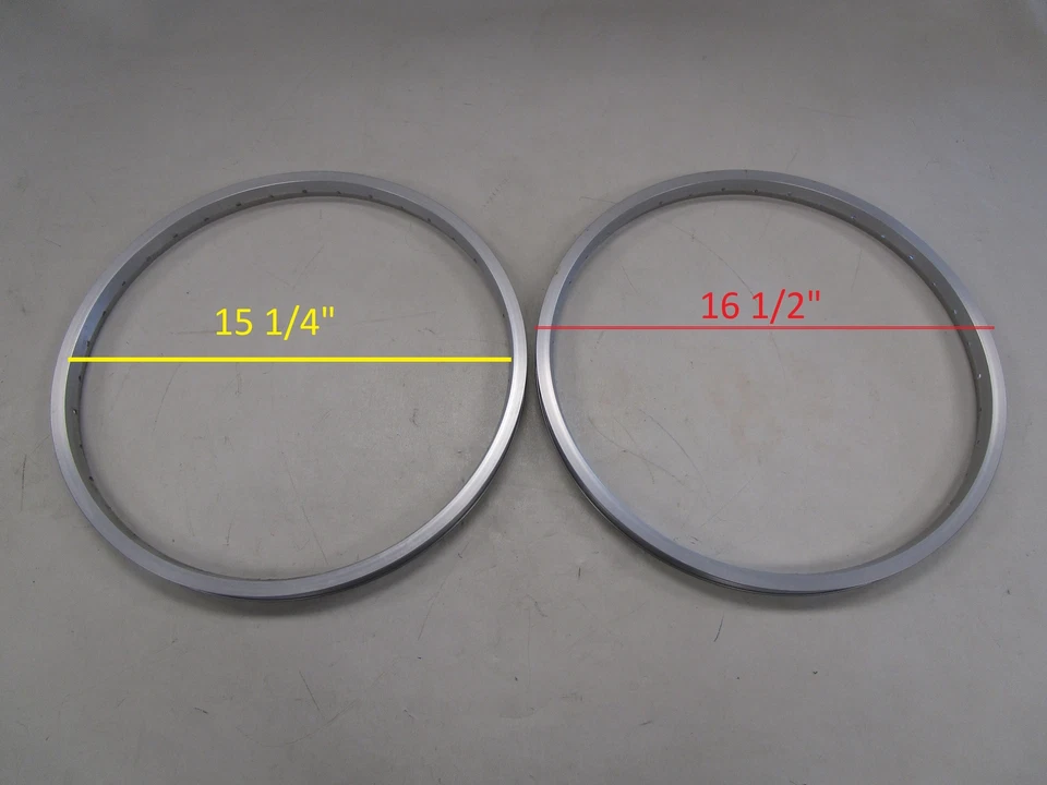 ALUMINUM 1 / 3 / 6 SPEED 16 1/2" D BIKE RIM (SET OF 2) 70088 / 85603 / 86222 - Image 3 of 4