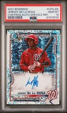 2021 Bowman Chrome Jeremy De La Rosa speckle refractor auto /299 PSA 10 CPA-JDL