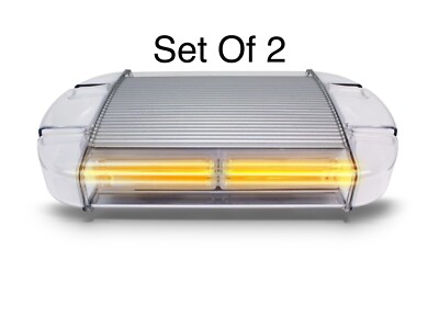Pair 13  LED STROBE LIGHT BAR   CLEAR LENS AMBER