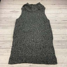 Halogen Heather Black Sleeveless Tank Tunic Sweater Dress Women Size XL Petite N