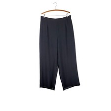 Davids Bridal Wide Leg Formal Evening Pants Black Crepe Overlay Mother Size 16W