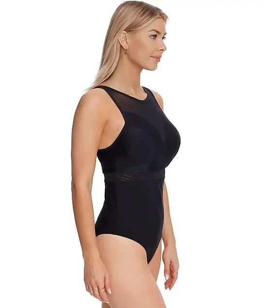 Panache NOIR Onyx Chic Moulded Plunge One Piece Swimsuit, US 38I, UK 38G - Bild 2 von 4