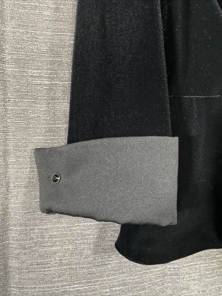 Chaqueta Blazer Tadashi Mujer Mediana Terciopelo Negro Ecuestre Estrás Botones Foto 4 de 4