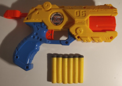 Zuru - Reflex Revolver TK-6 - X Shot - Dart Blaster - Gelb - Blau