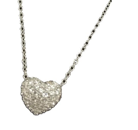Swarovski crystals heart charm double sided necklace
