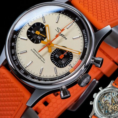 Sugess Chrono Heritage S387.01.Mens 40mm Chronograph Watch Cream
