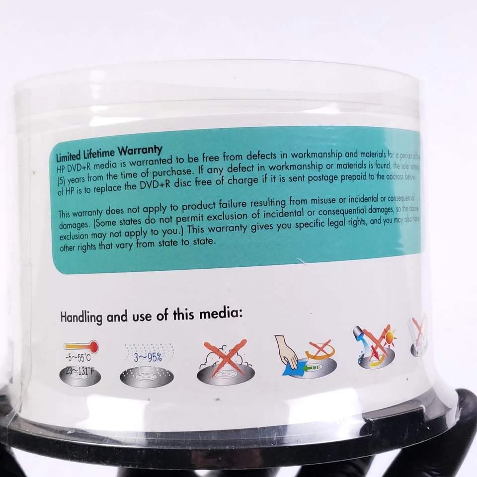 HP Invent DVD-R 8X 4.7 GB Data 50 Pack New Sealed Spindle Blank Media Storage - Image 3 of 4