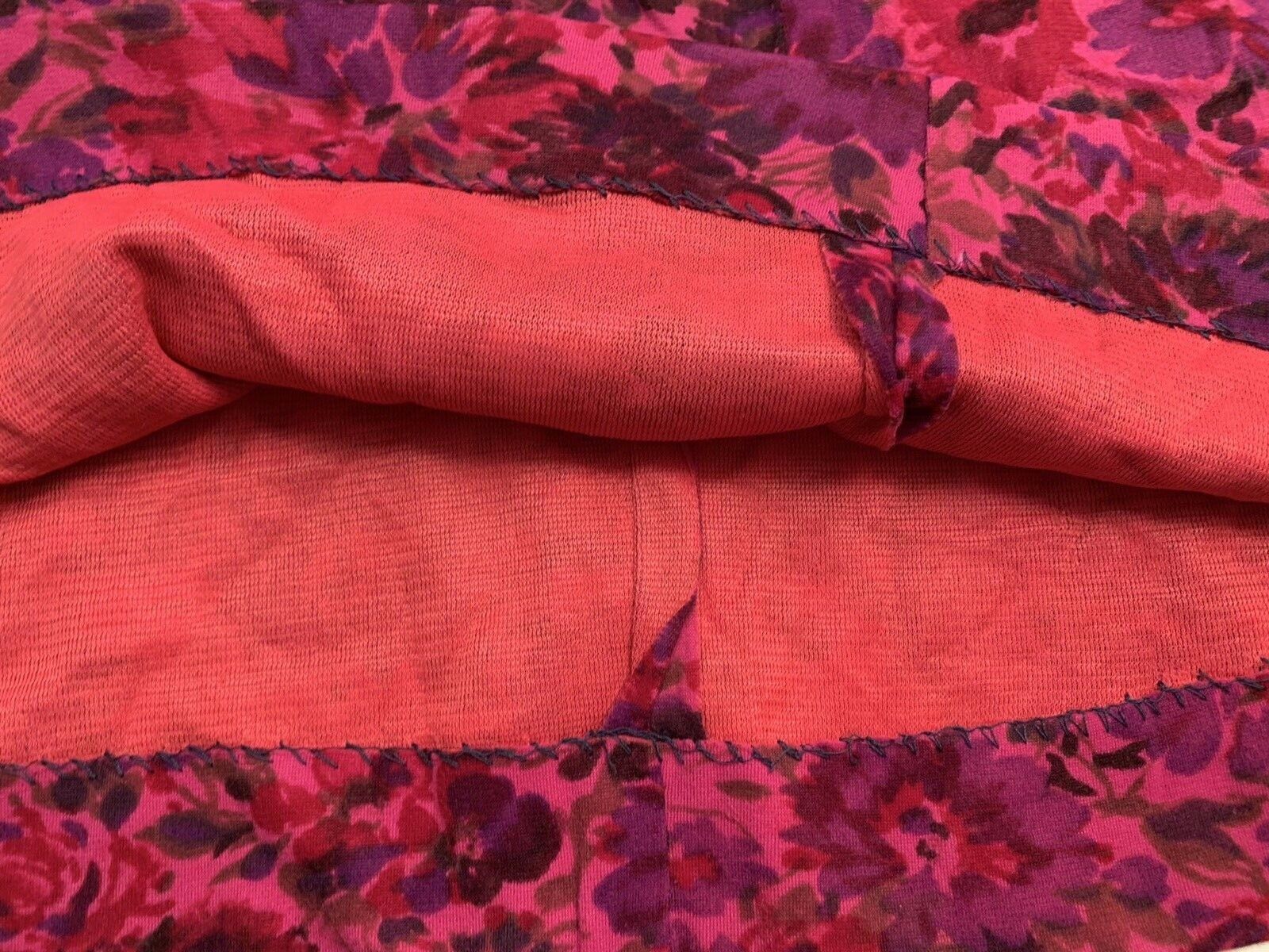 Vtg  Mid Century L/XL? Hand Sewn Dress Pink Purpl… - image 2
