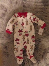 Carter's Size 3M Pajama with Santa and Reindeer Print