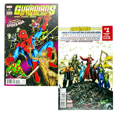 Guardians of the Galaxy #14 & 15 (2017 Marvel) Spider-Man Rocket