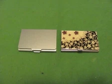 Lot of 2 Business Cards Pocket Holder Aluminum/Metal Cases.