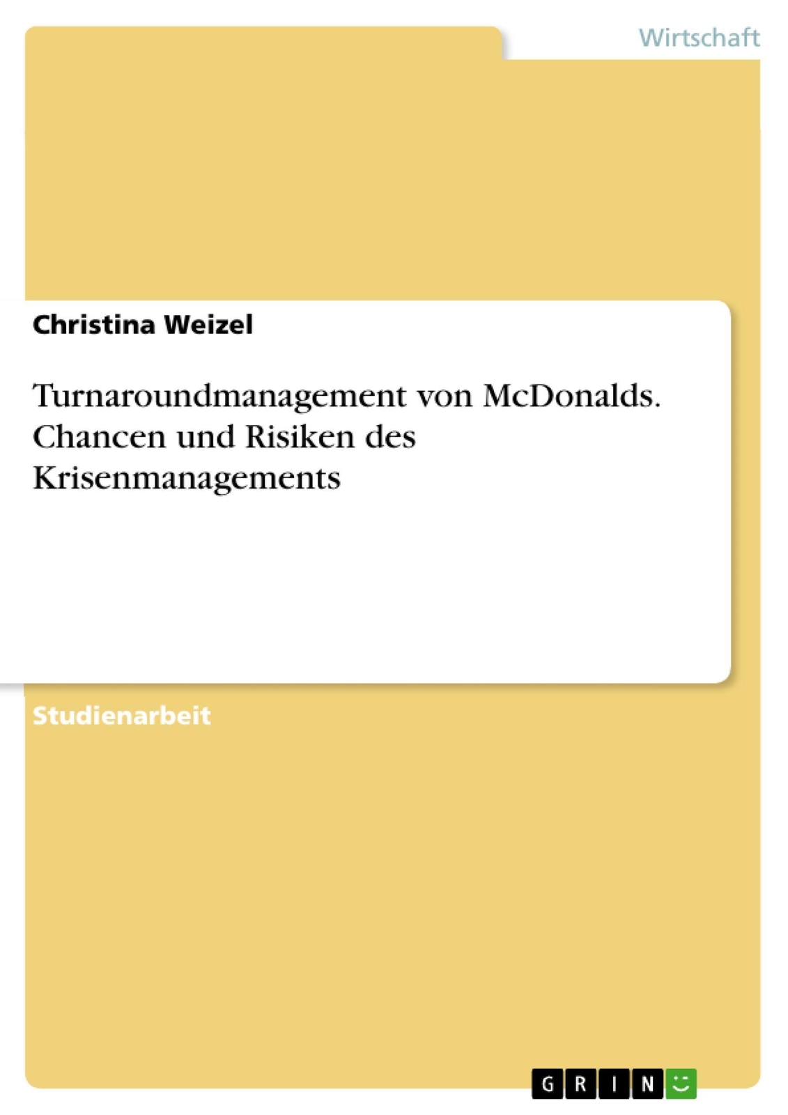 Thumbnail - Turnaroundmanagement Von Mcdonalds. Chancen Und Risiken Des