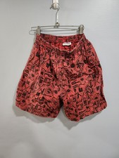 Vintage 80s Reebok "The Pump" Shorts All Over Graphic Design Elastic Waist Sz L