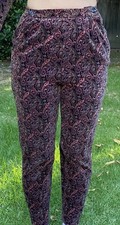 Vintage M Velvet High Wasted 50s Style Paisley Pants Cotton Etro Vibes