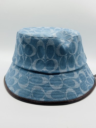 Coach Bucket Hat Light Wash Denim Signature C