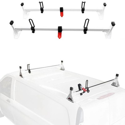 Steel White 2bar Ladder Roof Van Rack For Mercedes-benz Metris 750lbs Load