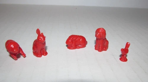 Vintage 1950's Marx Pet Shop Playset Red Dogs Rabbits and Bird