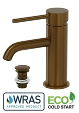 Lustra Brushed Bronze Basin Mixer Tap And Waste ECO Cold Start Cost Saving