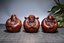 Small Leaved Boxwood Carved Lucky, Lucky, and Longevity Ornaments