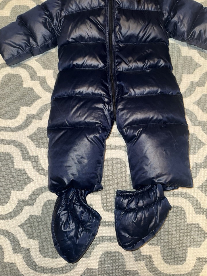 SAM Unisex Snowbunny Snowsuit with Fur Trimmed Hood- Navy | eBay