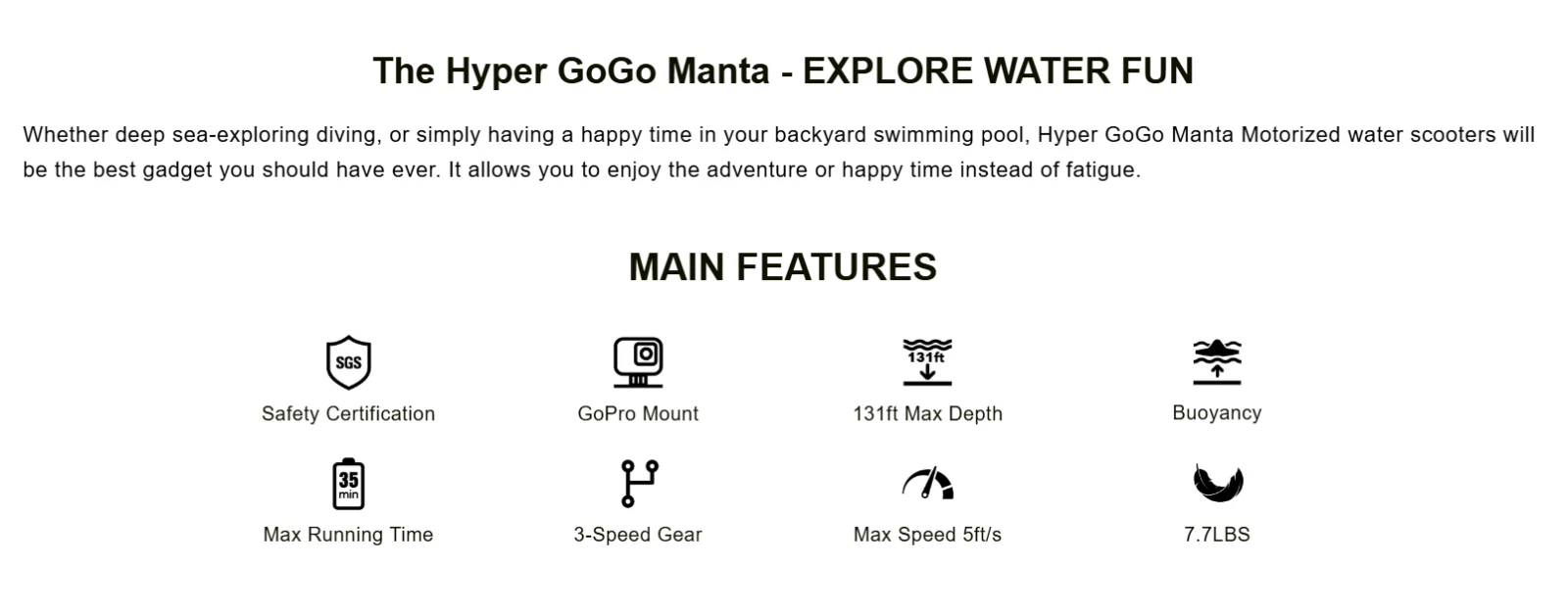 Manta Sea Scooter Unterwasserscooter Aqua Seascooter Unterwasser Tauchjet - 第 9/24 张图片