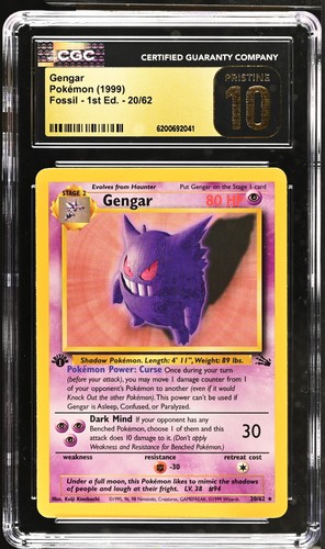 Gengar (1st Edition) graded CGC 10 for sale on eBay