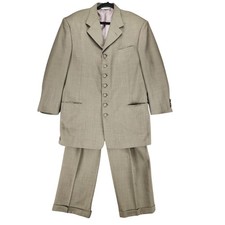 Falcone 2 Piece Suit Mens 42R 36Rx27 Tan Suit Jacket Pants