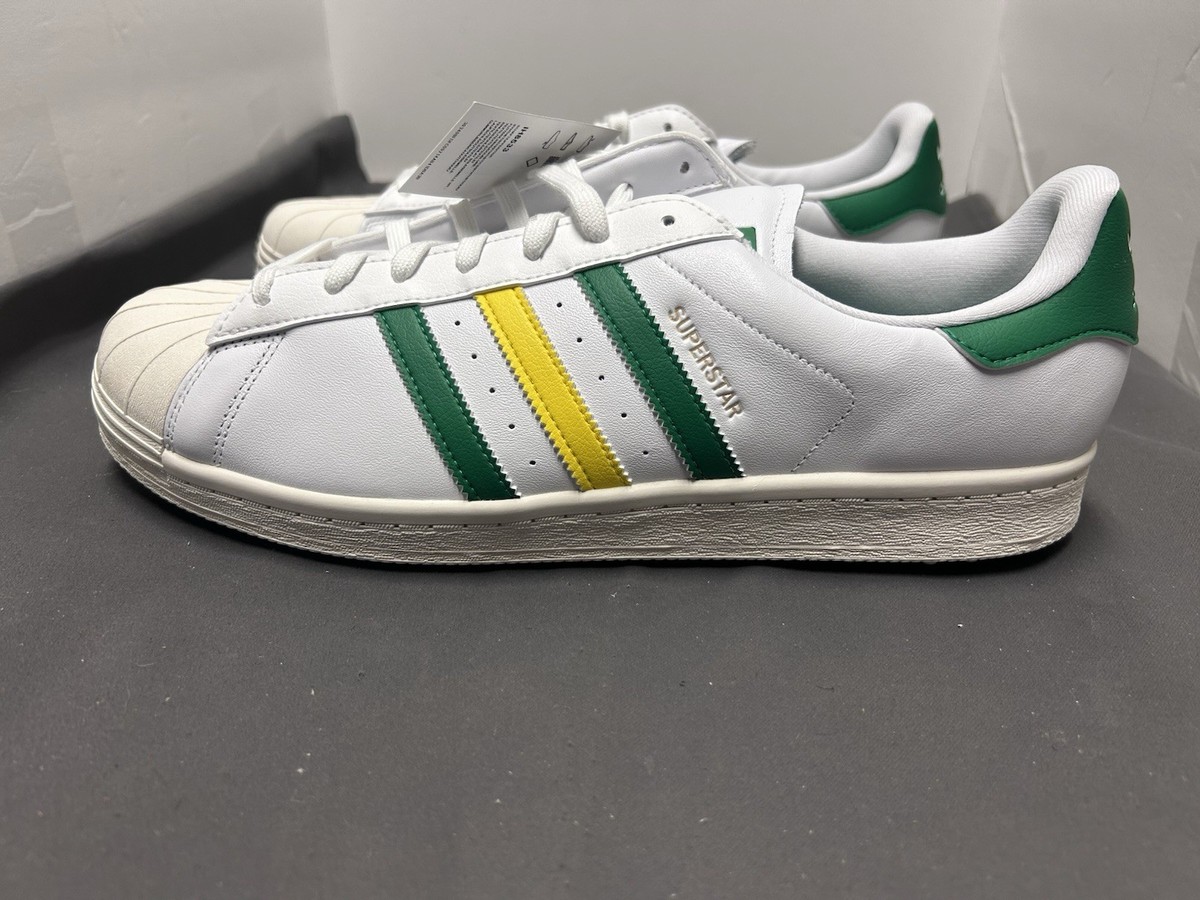 New adidas Superstar SL Golf Shoes White/Green/Yellow IH8533 