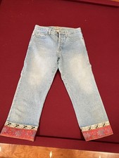 London Jeans Capri Pants With Embroidered Hem- Size 8 Women  s