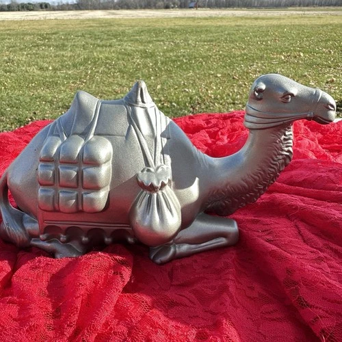 VTG Nativity Holland Mold Kneeling Camel Silver Christmas