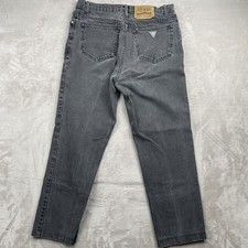 Vintage Guess Jeans Mens Size 32x27 Faded Black Denim Georges Marciano 90s USA