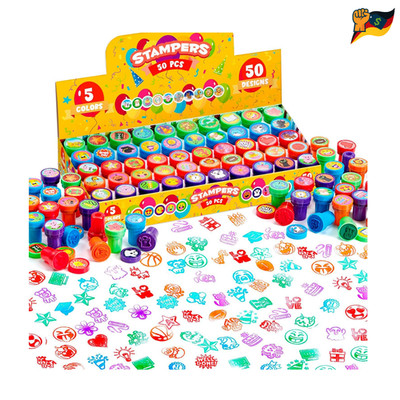 JOYIN Mini Stempel 50 Stück 5 Farben 50 Designs Kindergeburtstag