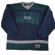 Vintage 90s Portland State Vikings Mens XL Heavy Graphic Sweatshirt Blue