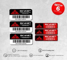 Skynet Asset Tags Set of 6 Stickers Cyberdyne Systems Decals