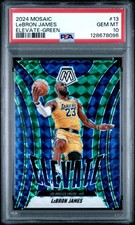 2024 PANINI MOSAIC ELEVATE GREEN #13 LEBRON JAMES PSA 10