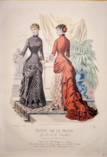 Paris Fashion Women 1882 Retro Vintage Engraved Graphic Fashion Antique Glamorous