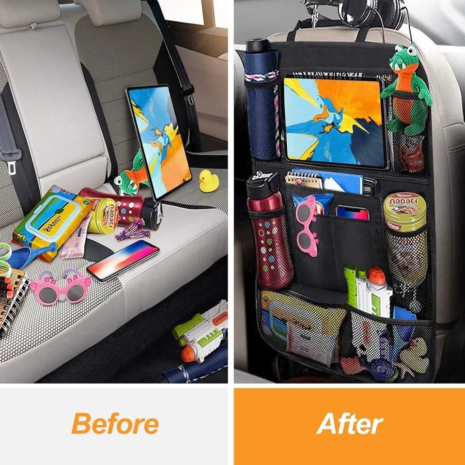 2 x Auto Rückenlehne Schutz Unterstützung Multi Pocket Organisator, Oxford T - Bild 4 von 4