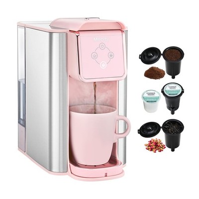 Pink Coffee Maker 3-in-1 Single Serve Coffee Machine, For Flat Bottom Coffee ...